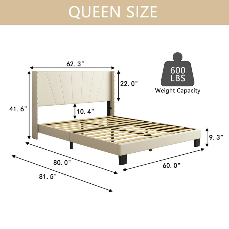 Average queen on sale headboard size