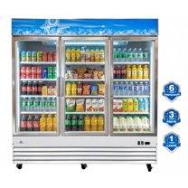 Cooler Depot 53 Cu. Ft. 78.3 Inches 3 Glass Door Commercial Beverage Display Refrigerator