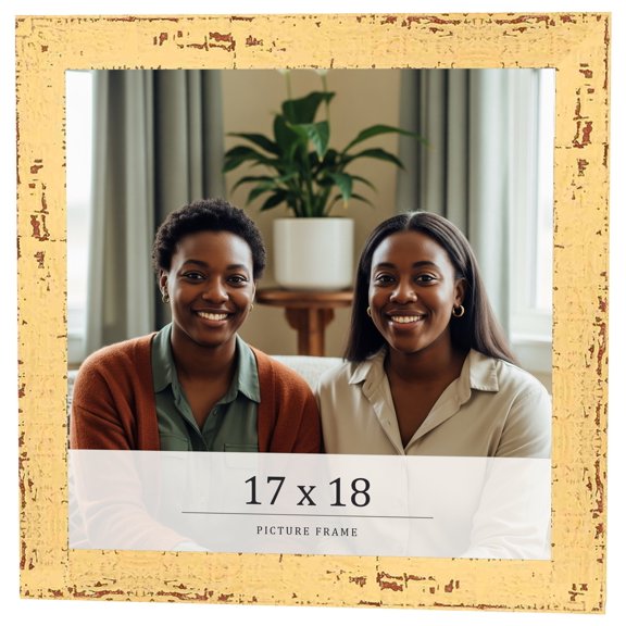 17x18 Frame Yellow Real Wood Picture Frame Width 1.25 inches | Interior Frame Depth 0.5 inches |