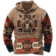 thumbnail image 2 of Sudadera con capucha con estampado 3D de tribu india para hombre, suéteres con gráficos étnicos retro, sudaderas casuales unisex de gran tamaño, sudaderas de manga larga, 2 of 5
