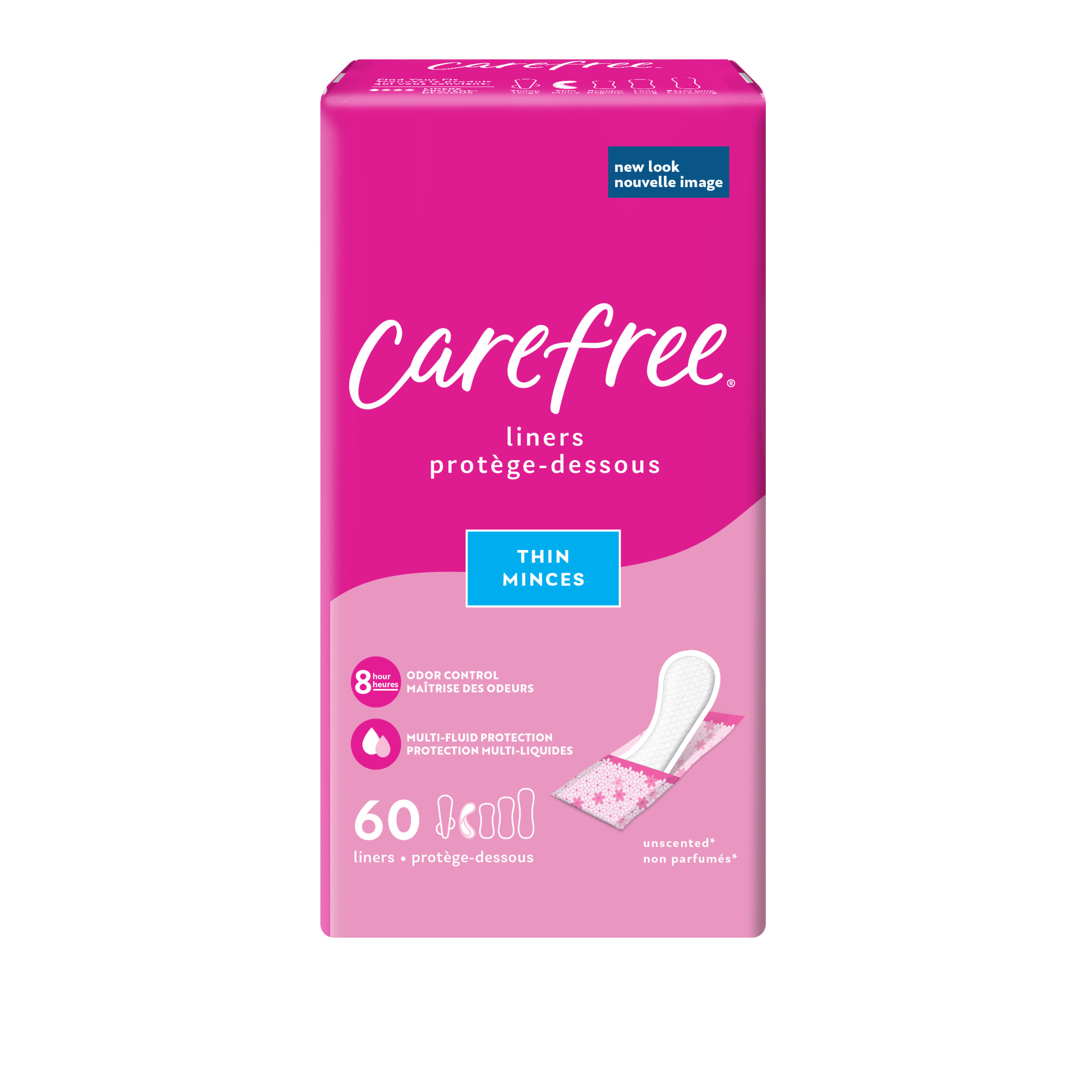 CAREFREE® Panty Liners, Thin To Go, Unscented, 8 Hour Odor Control, 60ct - image 2 of 10