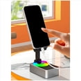 thumbnail image 3 of 3X Soporte para Teléfono Móvil , Banco de Energía de Audio, Altavoz de Llamada Bluetooth, Escritorio Giratorio Plegable Multifunción, Gris, 3 of 5
