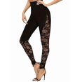 thumbnail image 3 of Womens Leggings High Waisted Mesh See Through Pants Black L, 3 of 9