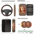 thumbnail image 7 of Binienty Western American Horse Car Seat Covers with Matching Steering Wheel Cover Stretchy Armrest Cover Soft Seat Headrest Cover 14 Pieces Vehicle Interior Accessories Set, 7 of 7