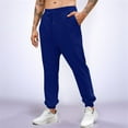 thumbnail image 2 of XIYON Men's Casual Pants Solid Color Joggers With Slant Pockets Loose Sweatpants For Autumn Winter Comfortable Non Stretch Trousers Loose Fit, 2 of 9