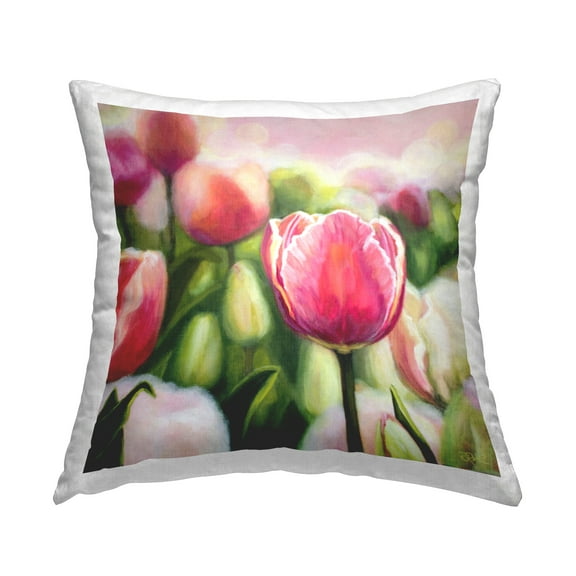 Stupell Industries Blooming Tulips Garden Decorative Printed Throw Pillow Design by Raquel Roth.
