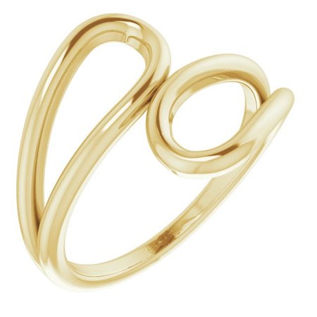 14K Yellow Loop Bypass Ring 51812:102:P