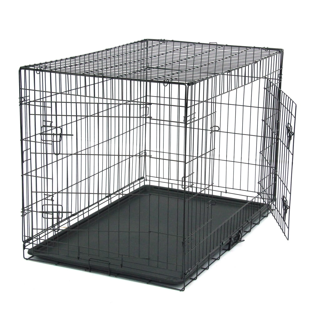 LB Dog Wire Dog Crate with Tray, Large, 42"L LB Dog Wire Dog Crate with Tray, Large, 42"L