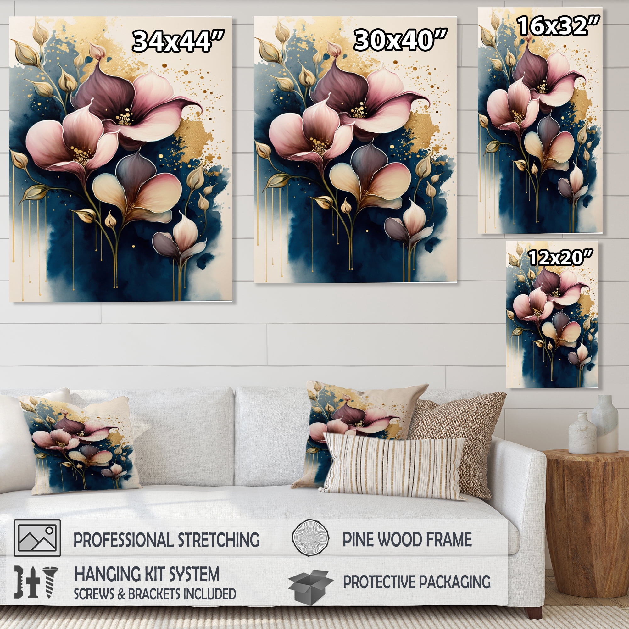 Designart Pink Blooming Cally Lillies I Canvas Wall Art