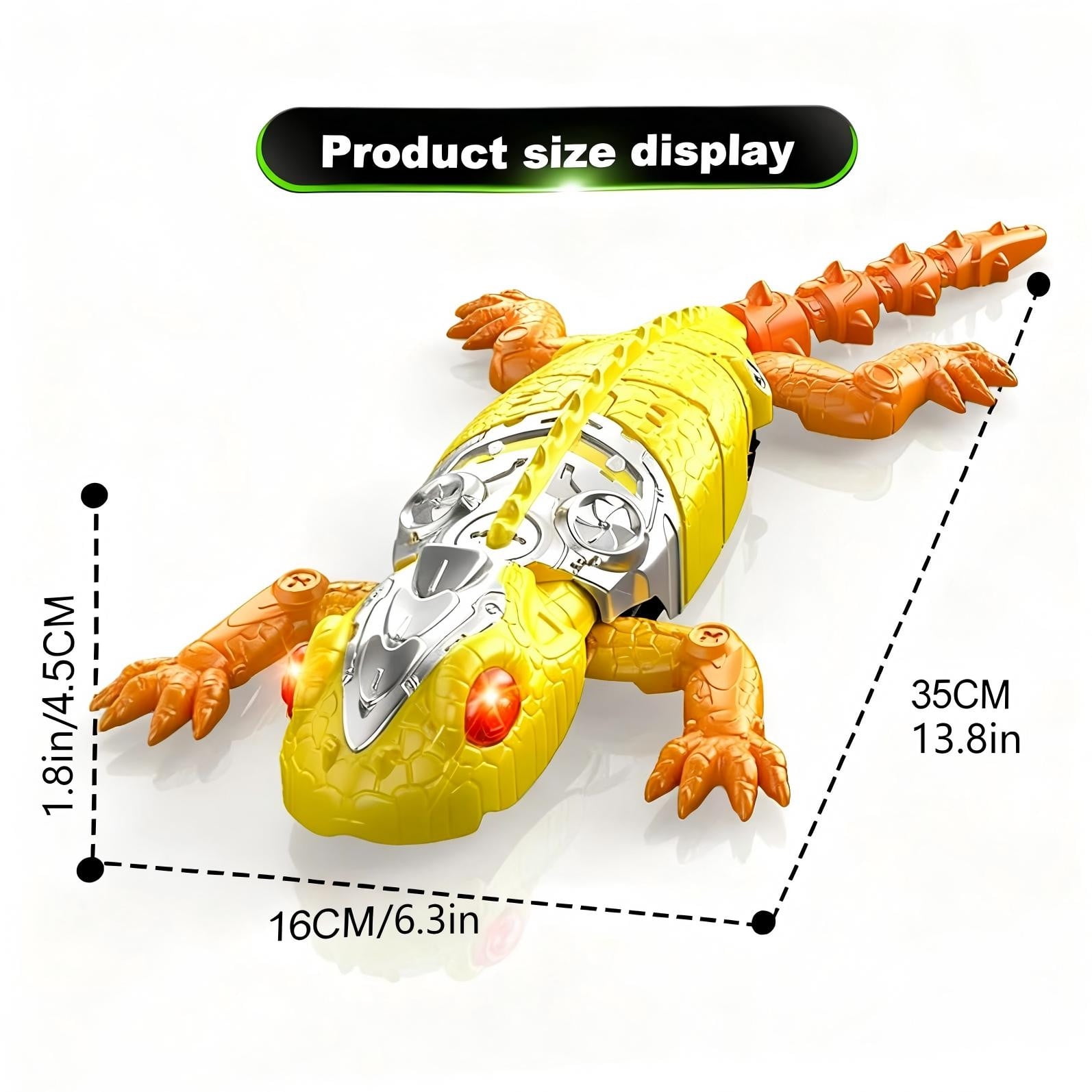 HaoXun Remote Control Climbing Gecko Robot with LED Eyes - Rechargeable RC Lizard Wall Crawler Toy for Indoor Play and Educational Fun