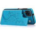 thumbnail image 5 of Phone Case for Samsung Galaxy A42 5G with Tempered Glass Screen Protector Card Holder Wallet Cover Stand Flip Leather Cell Accessories Glaxay A 42 G5 Gaxaly 42A S42 4G 2021 Cases Women Men Blue, 5 of 14