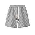 thumbnail image 6 of DODADAWANJ Mens Striped Shorts Big and Tall Wide Leg Baggy Short Comfort Elastic Waist Knee Length Shorts with Drawstring XXXXXL, 6 of 9