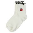 thumbnail image 3 of MeMoi Women's Cherry Applique Cotton Blend Fashion Crew Sock - Womens - Female, 9-11, Ivory, 3 of 3