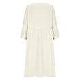 thumbnail image 6 of Ygbgbb Women's 3/4 Sleeve Maxi Dresses 2026 Spring Fall Casual V Neck Dresses Cotton Linen Dresses Flowy Boho Modest Trendy Summer Vacation Dress Khaki M, 6 of 9