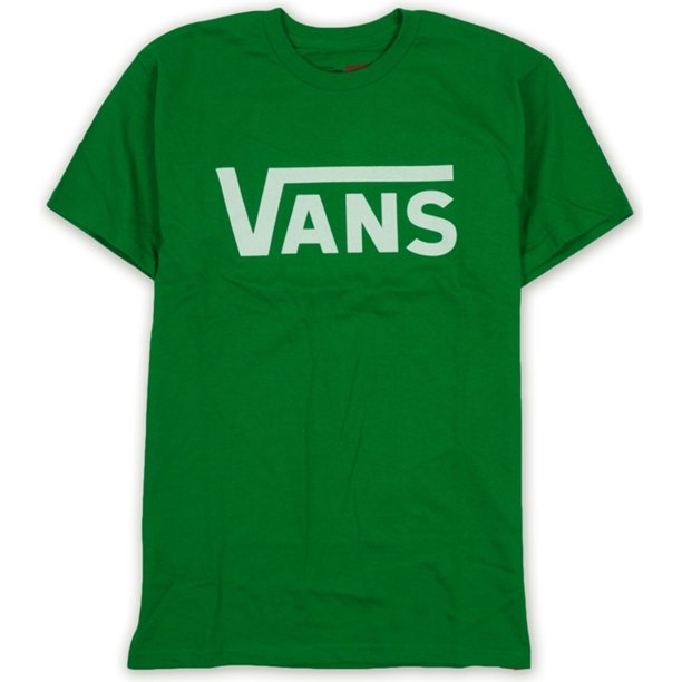 Vans Classic Logo Camiseta gráfica para hombre, verde, pequeña Vans Camiseta gráfica
