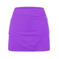 thumbnail image 3 of Jxximdong Running Shorts for Women, Pocket Pants Solid Mid Waist Culottes Short Skirts Skinny Pants, Purple Women's Casual Shorts, 3 of 6