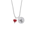 thumbnail image 2 of Delight Jewelry Silvertone Small Long Red Heart Silvertone Script Initial Disc - E - Charm Necklace, 20"+3", 2 of 4
