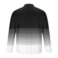 thumbnail image 5 of yillto Men Big and Tall Tops Buttons Neck Striped Long Sleeve Golf Shirts Pullover Casual Athletic Tee, 5 of 7