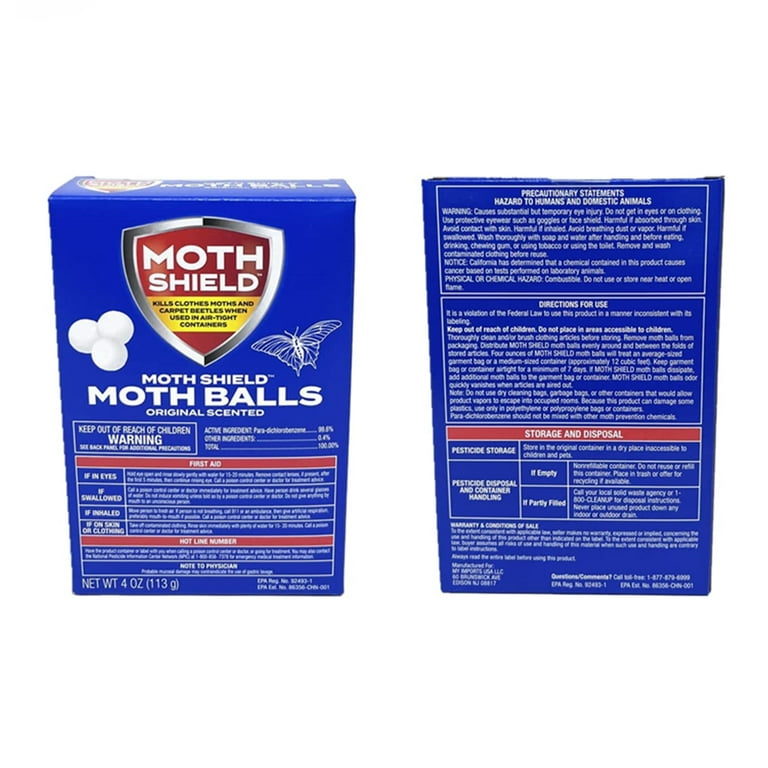  Moth Shield Moth Balls 4oz Pack (4, Fresh Linen) : Health &  Household