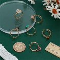 thumbnail image 4 of 6 anillos ajustables de alambre dorado envuelto, anillos curativos de piedras preciosas irregulares, ágata negra natural, cuarzo rosa, amatista, ojo de tigre., 4 of 5