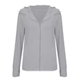 thumbnail image 5 of Ltpwer Women UPF 50+ UV Sun Protection Hoodie Jacket,Full Zip Lightweight Long Sleeve Sun Shirt,Breathable Pocketed Athletic Hoody for Hiking Running Cycling Summer Outdoor Daily Outfits Grey XS, 5 of 9