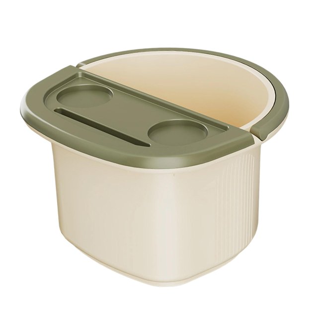 Bañera de hidromasaje para pies, cómoda, portátil, con asa, ahorra espacio. beige