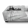 thumbnail image 2 of Venice Soft Flannel Fleece Throw Blanket, Modern Illustration of a Monochrome Style Italian Skyline, Cozy Plush for Indoor and Outdoor Use, 70" x 90", Pale Grey Charcoal Grey, by Ambesonne, 2 of 5
