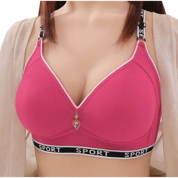 Fiudx Sujetador Sin Costuras, Ropa Interior Cómoda y de Soporte para Mujer, Sujetador de Moda con Tirantes Transparente, Sujetador Moldeador con Almohadilla Incorporada, Ropa de Diario, Ropa de Mujer
