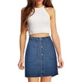 thumbnail image 1 of Lexi Women's Super Comfy Perfect Fit Stretch Denim Skirt, 1 of 5