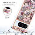 thumbnail image 5 of Feishell for Google Pixel 8 Pro Case with Rotating Metal Ring Kickstand, Stylish Thin IMD Marble Flower Pattern Cover Shockproof Lightweight Slim Fit Girls Women Phone Case for Google Pixel 8 Pro,E, 5 of 6