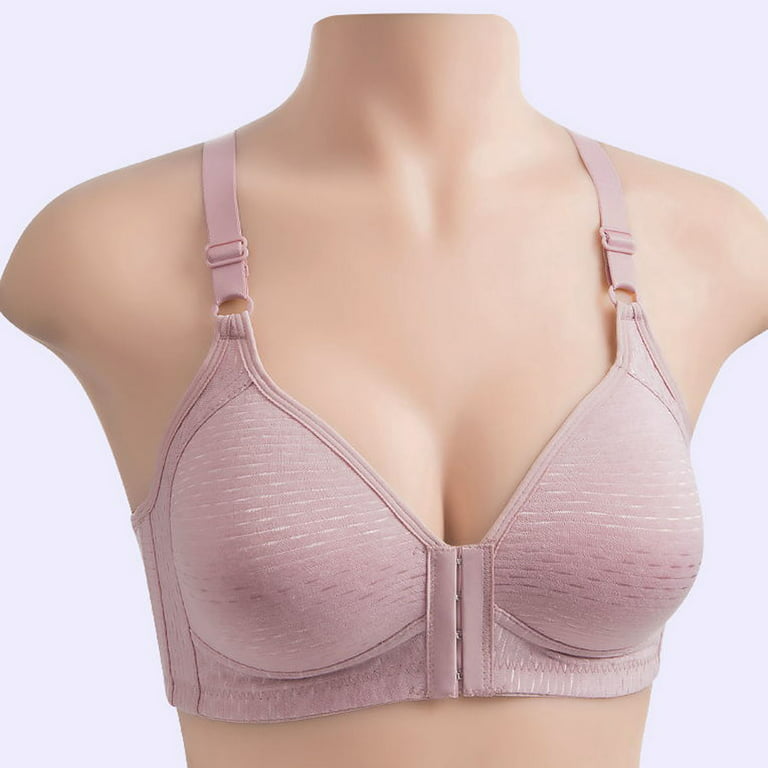 Ozmmyan Wirefree Bras for Women ,Plus Size Front Closure Lace Bra Wirefreee  Extra-Elastic Bra Adjustable Shoulder Straps Sports Bras 36C-44C, Summer  Savings Clearance 