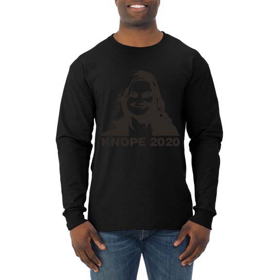 Knope 2020 Parks and Recreation Pop Male Long Sleeve Shirt, Black, Small