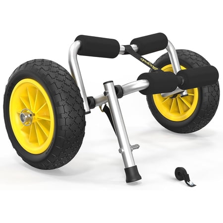 Bonnlo Kayak Car Foldable Aluminum Kayak Trailer with 10'' Solid Tires