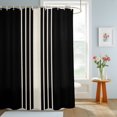 thumbnail image 4 of Shower Curtains for Bathroom, Black Beige Striped Waterproof Fabric Shower Curtain, Modern Farmhouse Retro Lines Decorative Bathroom Curtain for Bathtub, 66"x72", No Hooks Included, 4 of 9