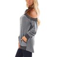 thumbnail image 4 of ICHUANYI Liquidación Mujeres Casual Color Block Manga Larga Cuello en V Bolsillos Camisetas Sudadera Blusa ICHUANYI WER202308233293, 4 of 8
