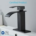 thumbnail image 4 of Wovier Matte Black Waterfall Bathroom Sink Faucet with Supply Hose,Single Handle Single Hole Lavatory Faucet,Basin Mixer Tap Commercial, 4 of 6