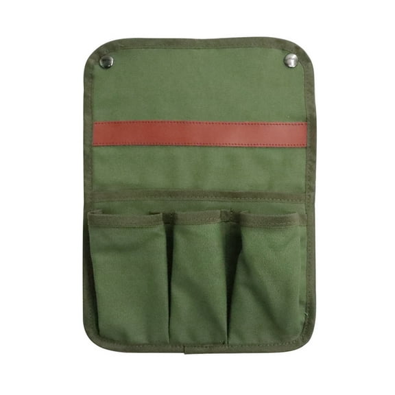 Tuvgenk Large Capacity Camping Chair Storage Bag Hanging 13x9 inch Multi-Pocket Outdoor Camping Organizer Portable Green Canvas Wear-Resistant