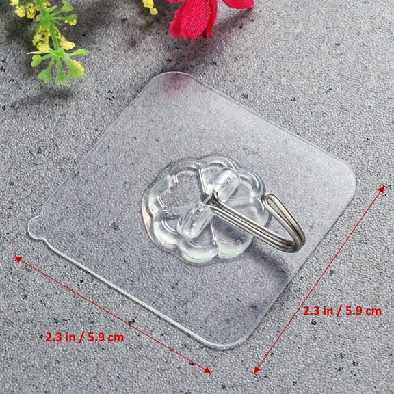 BEADCEST 10Pcs Self-Adhesive Small Wall Hooks Clear Sticky Hooks for Student Dormitory Waterproof