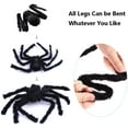 thumbnail image 2 of Halloween Decorations Big Spider 4.9 Ft Black Soft Hairy Scary Spider Fake Large Pops for Halloween Outdoor Yard Party, 2 of 7