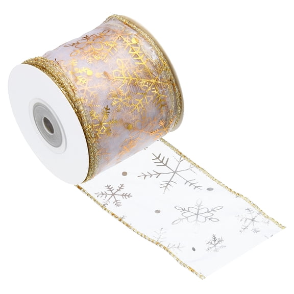Uxcell 2-1/2" x 10 Yard Sheer Ribbon, Organza Sheer Ribbon for Gift Wrapping Wedding Birthday Decoration Beige