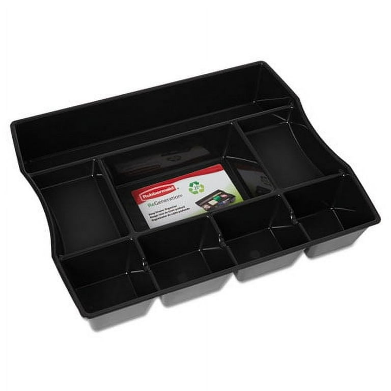 Regeneration Deep Drawer Organizer, Eight Compartments, 14.88 x 11.88 x 2.5, Plastic, Black Regeneration Deep Drawer Organizer, Eight Compartments, 14.88 x 11.88 x 2.5, Plastic, Black