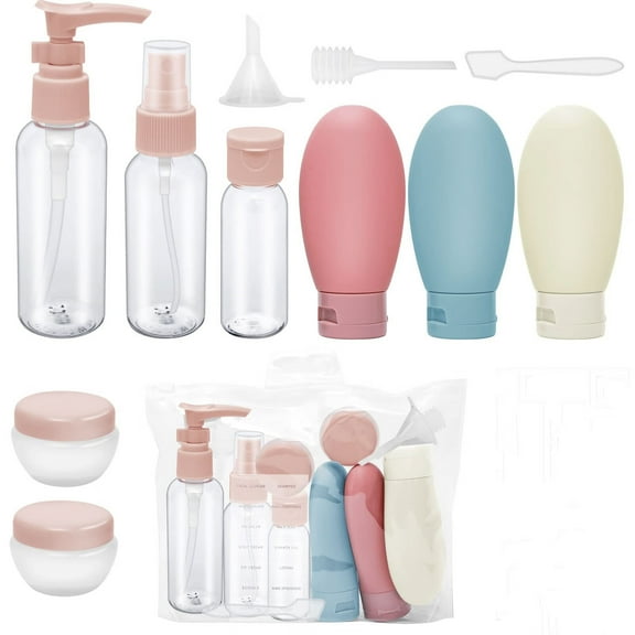 ZOUYUE 12 Pack Leak Proof Travel Bottles for Toiletries,TSA Approved Travel Size Toiletries Tubes Kit for Liquids,Travel Size Containers for Shampoo,Refillable Cosmetic Containers Kit