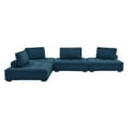 thumbnail image 5 of Modular Deep Tufted Sectional Sofa Set, Azure Navy Blue, Fabric, Modern Contemporary French Country, Living Lounge Cafe Room Hotel Lobby Hospitality, 5 of 10