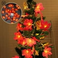 thumbnail image 3 of Luxtrada Thanksgiving Decorations Lighted Fall Garland, 30 LED Maple Leaf String Lights, Battery Powered Harvest Fall Garlands String Light, Perfect Decoration for Autumn Halloween Christmas (Warm), 3 of 8