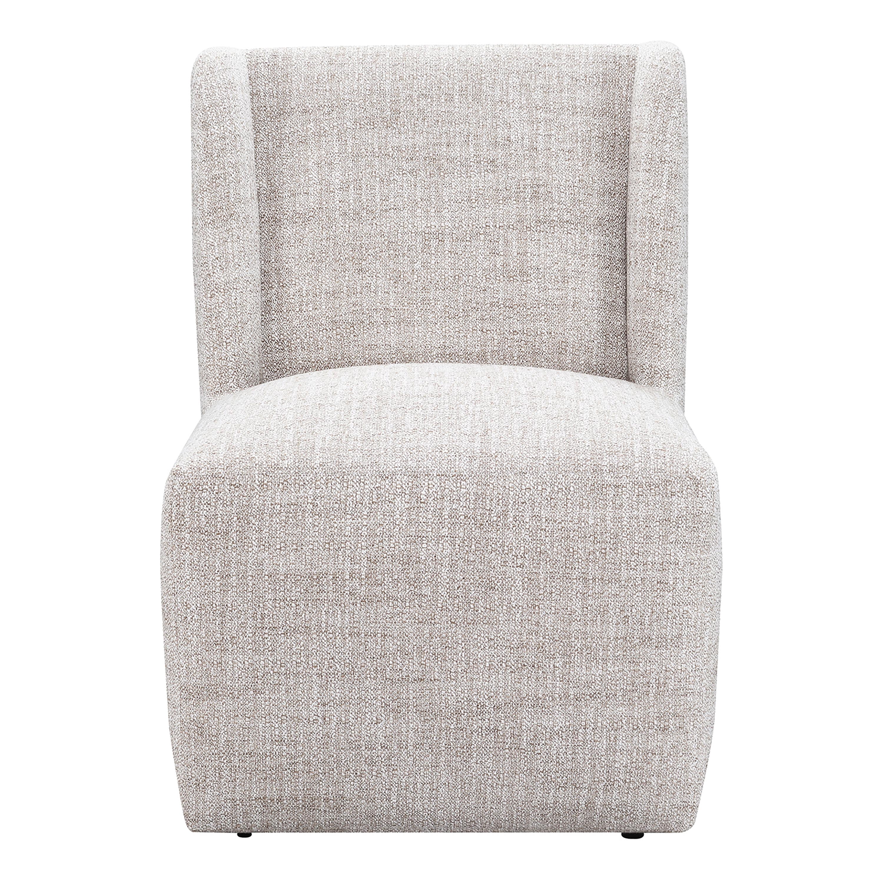 Furniture of America Jaine Modern Fabric Wing Back Dining Side Chair with Casters, Ginger Brown