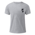 thumbnail image 4 of Krdevn Men's Summer Short Sleeve Round Neck T Shirt Coconut Tree Print Trend Down Shirt Top,XL, 4 of 4