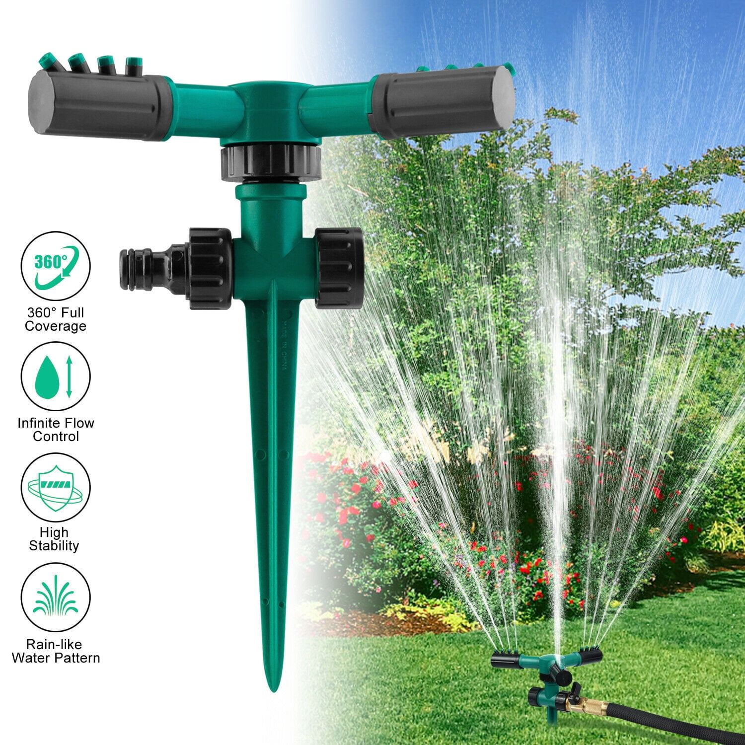 Elegant Choise Garden Water Sprinkler, 360 Rotating Lawn Sprinkler