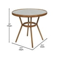 thumbnail image 5 of BizChair Indoor/Outdoor Commercial Bistro 31.5" Table, Black and White PE Rattan, Glass Top with 2 Stack Chairs, 5 of 10