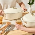 thumbnail image 6 of Best Choice Products Oval 7.5 Quart Cast-Iron Dutch Oven, Heavy-Duty w/ Enamel, Side Handles - Vanilla Buttercream, 6 of 8