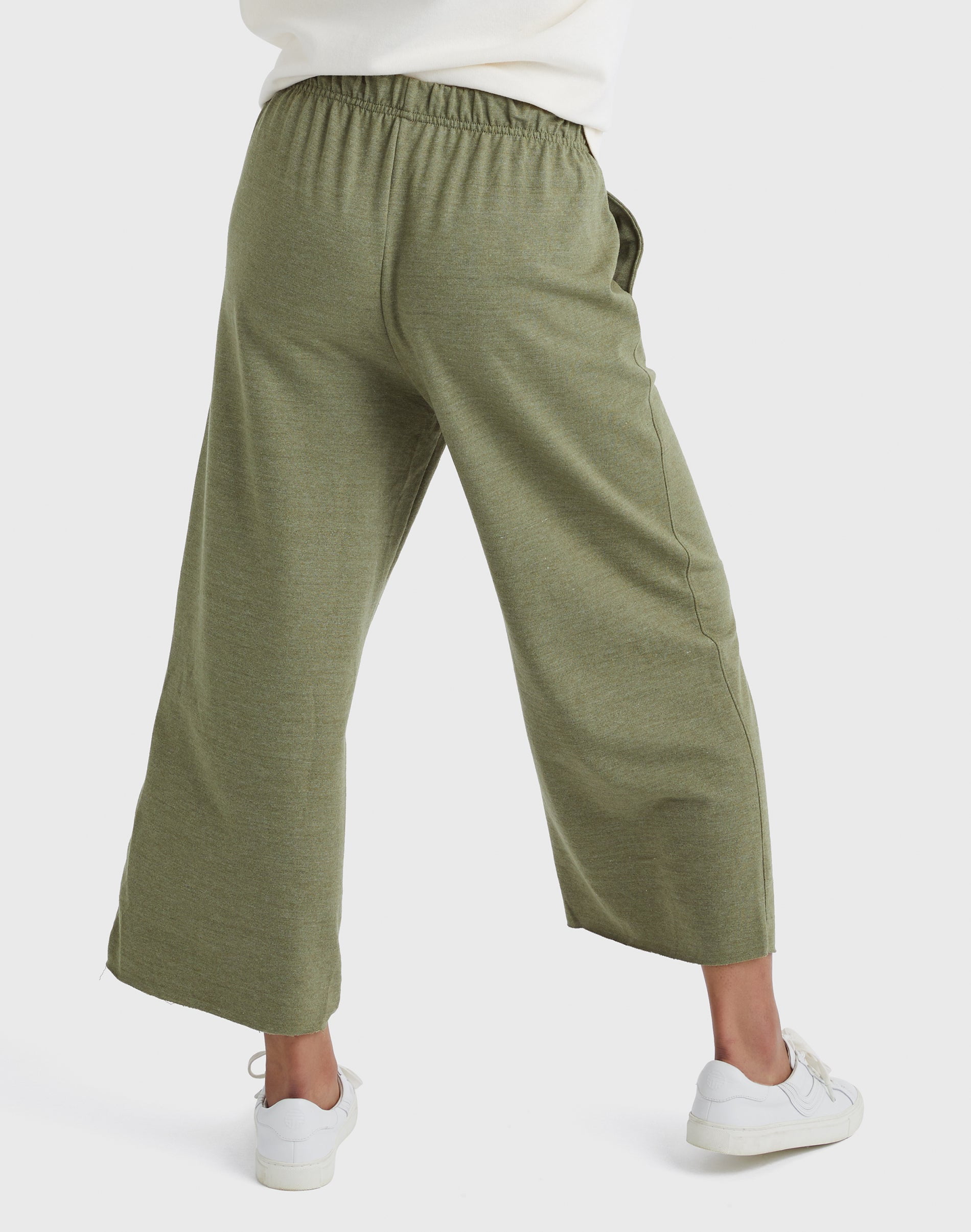 Hanes Originals Women's French Terry Wide Leg Crop Pants